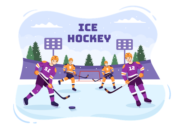 Competición de hockey sobre hielo  Ilustración