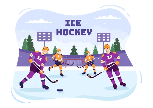 Competición de hockey sobre hielo  Ilustración