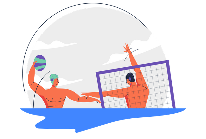 Competición de waterpolo  Ilustración