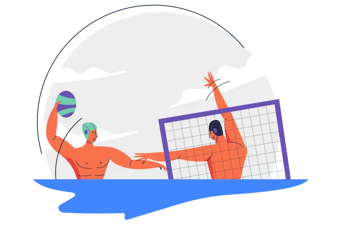 Competición de waterpolo  Ilustración