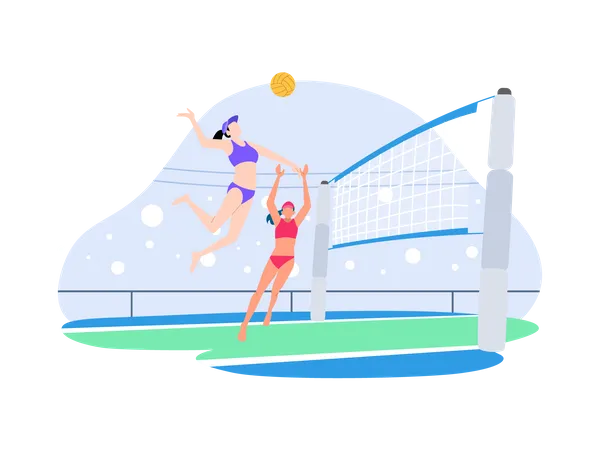 Compétition de beach-volley  Illustration