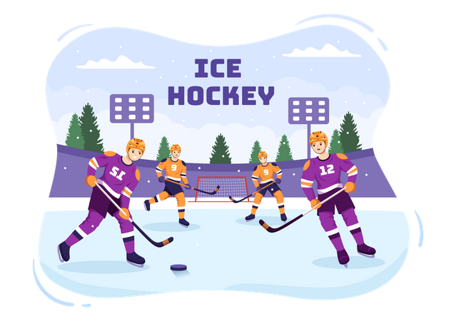 Compétition de hockey sur glace  Illustration