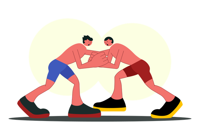 Compétition de boxe et de lutte  Illustration