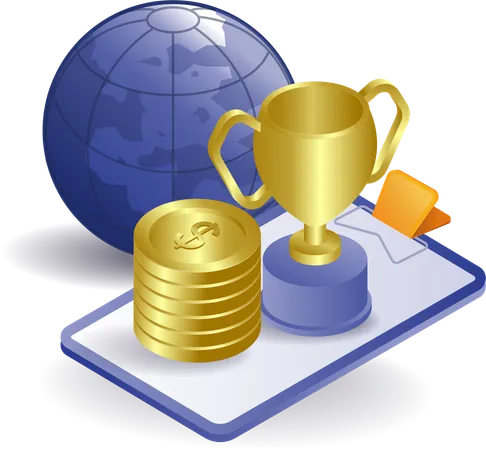 Competition trophies and prize money  Illustration