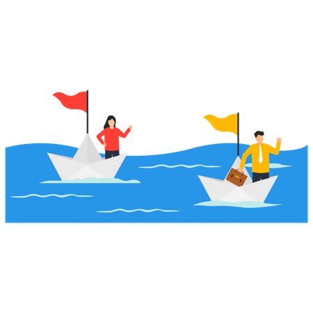 Competitive advantage to win business competition  イラスト