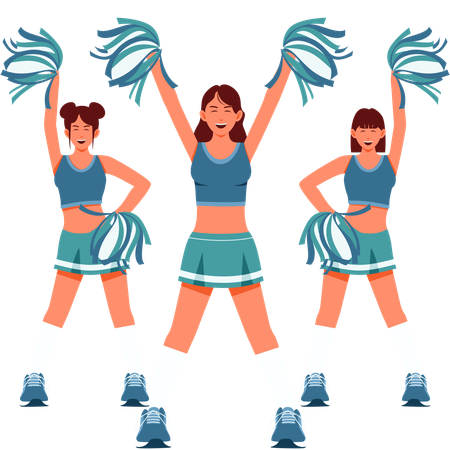 Competitive Cheerleaders  Illustration