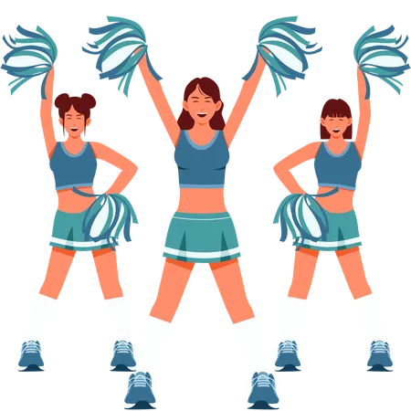 Competitive Cheerleaders  Illustration