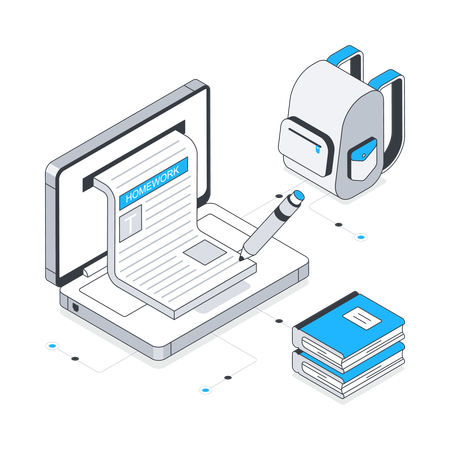 Compiti in linea  Illustration