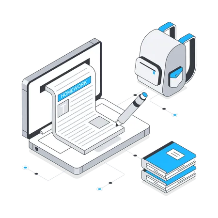 Compiti in linea  Illustration