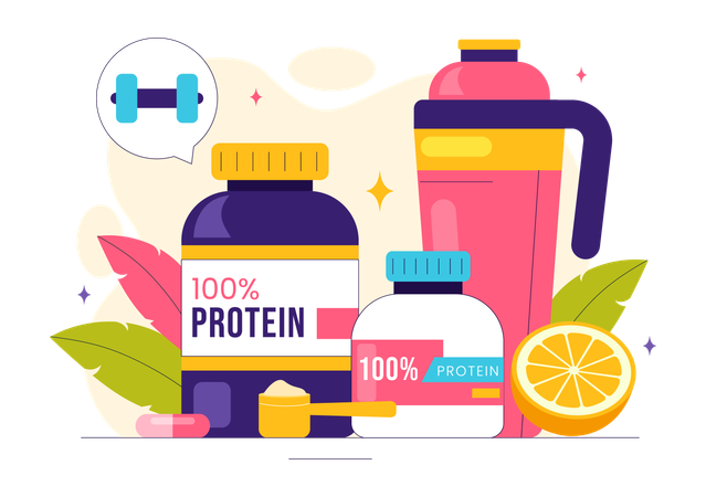 Compléments alimentaires protéinés sains  Illustration