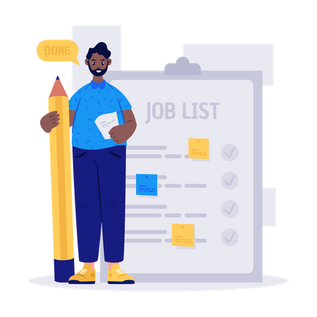 Complete job list  Illustration