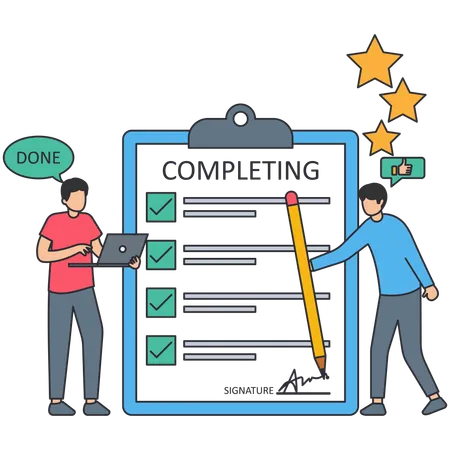 Complete Project and tasks  Illustration