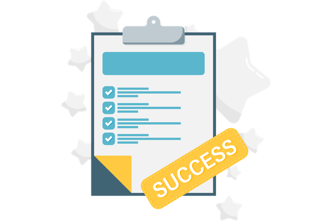 Completed checklist board  Illustration