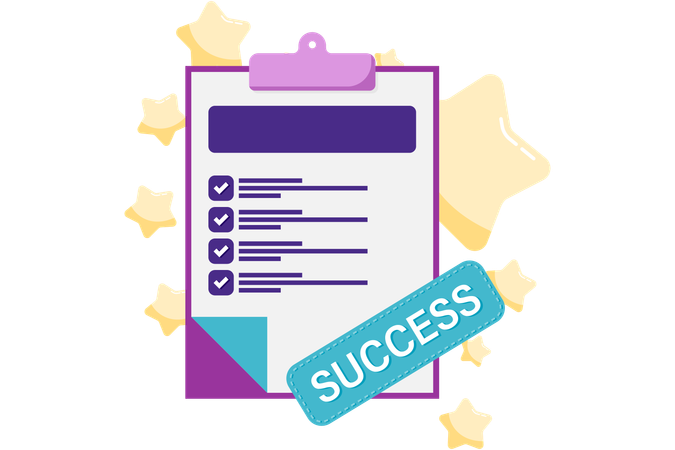 Completed checklist board  Illustration