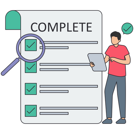 Completing task or Checklist for completed tasks  Illustration