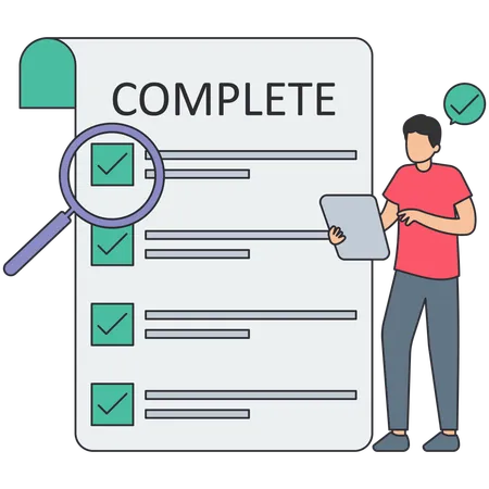 Completing task or Checklist for completed tasks  Illustration