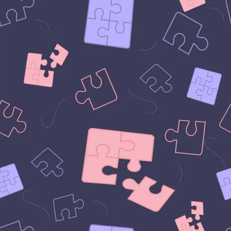 Components Puzzle pattern on Dark Background  Illustration