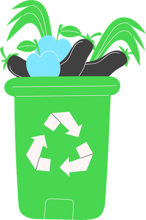 Bac à compost pour le recyclage des déchets végétaux  Illustration