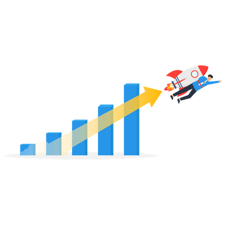 Compound interest growth  Illustration