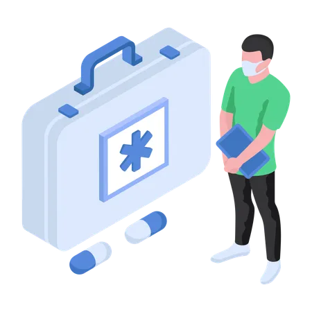 Compounder has First Aid Kit  Illustration