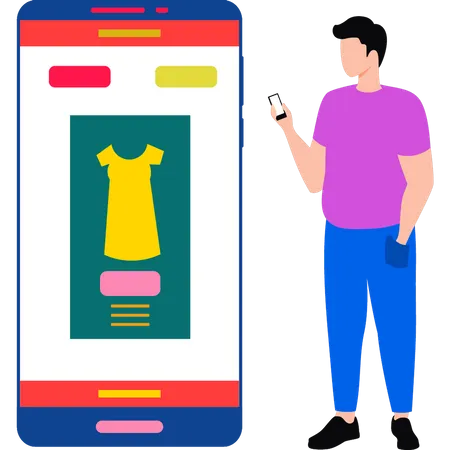 Comprar ropa en linea  Ilustración