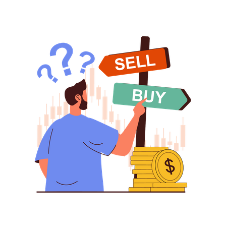 Comprar y vender acciones  Ilustración