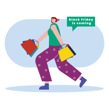 Comprador de promoção da Black Friday  Ilustração