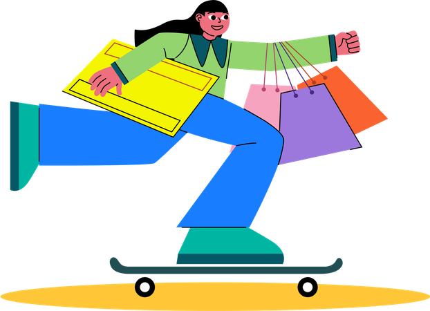 Comprador de skate  Ilustração