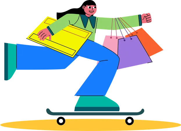 Comprador de skate  Ilustração