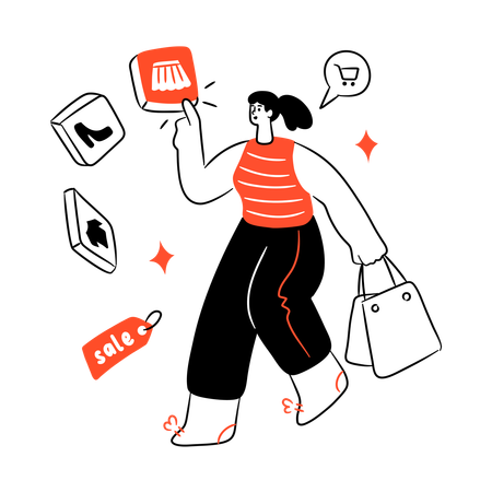 Comprando todo  Illustration