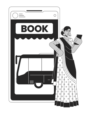 Comprar billete de autobús online  Ilustración