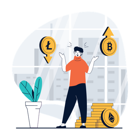 Comprar e vender criptografia  Ilustração