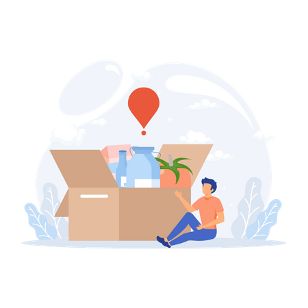 Comprar mantimentos on-line  Ilustração