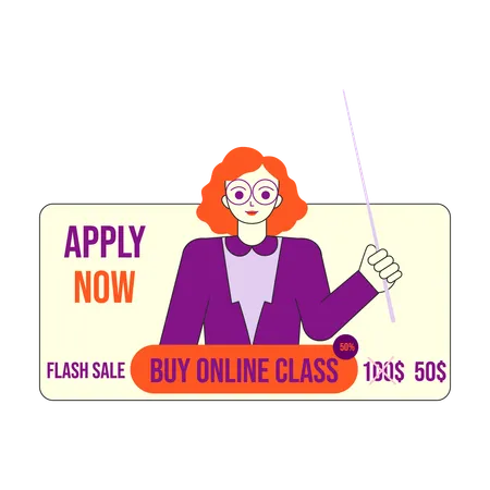 Compre membresía de clase en línea en venta flash  Ilustración