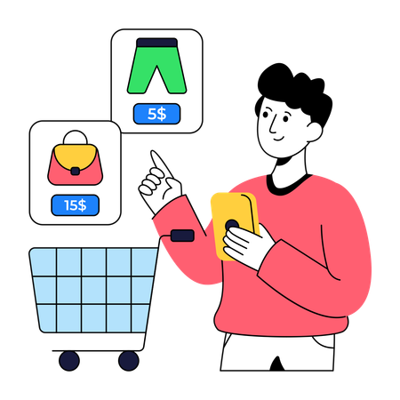 Comprar produtos  Ilustração