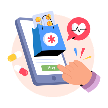 Comprar remédio on-line  Ilustração