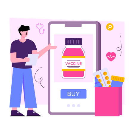 Comprar remédio on-line  Ilustração
