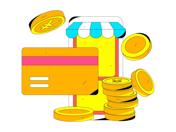 Compras com cartão de crédito  Ilustração