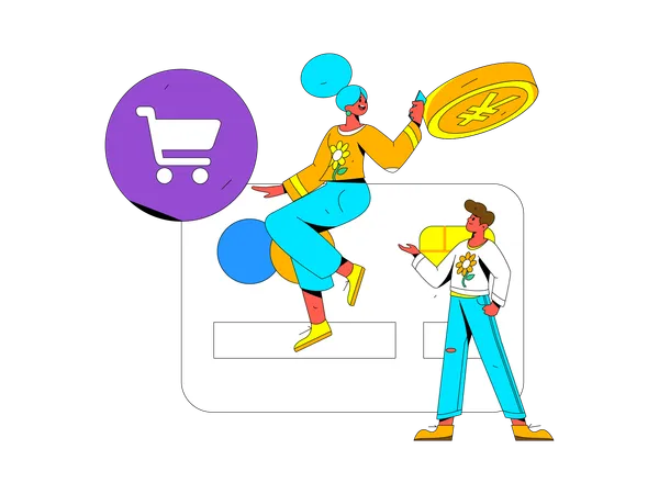 Compras com cartão de crédito  Ilustração