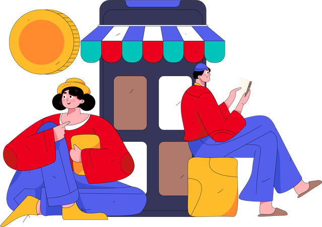 Compras on-line com desconto  Ilustração