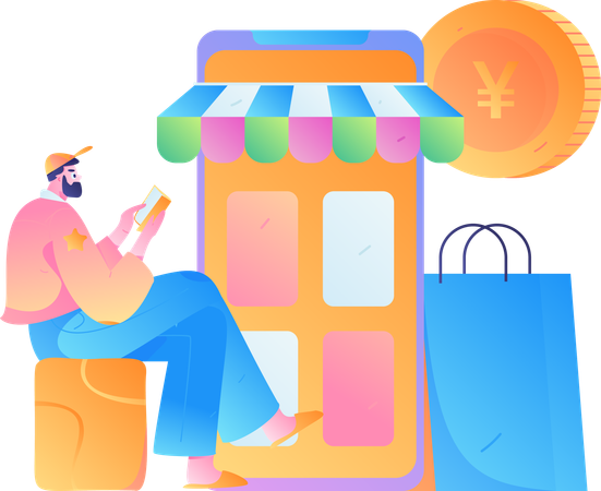 Compras con descuento  Ilustración