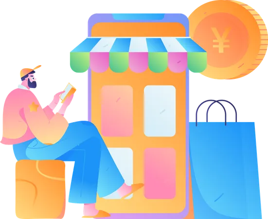 Compras con descuento  Ilustración