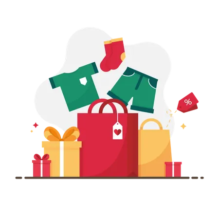 Compras de Natal  Ilustração