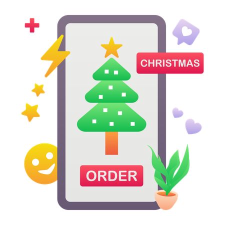 Compras de natal on-line  Ilustração