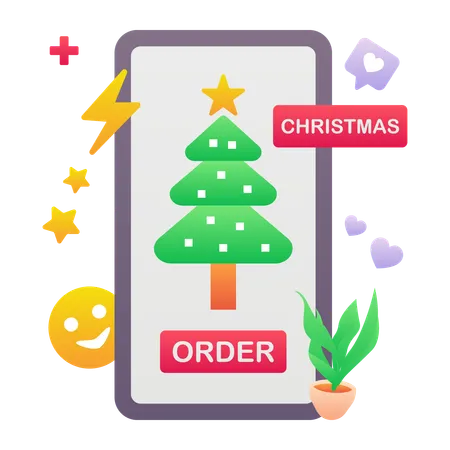 Compras de natal on-line  Ilustração