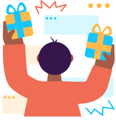 Compras de regalos en línea  Illustration