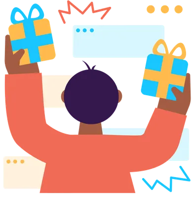 Compras de regalos en línea  Illustration