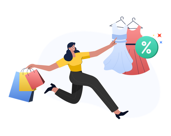 Compras de roupas on-line  Ilustração