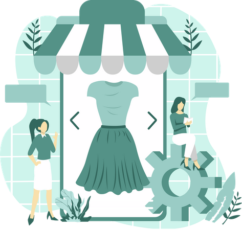 Compras de roupas on-line  Ilustração