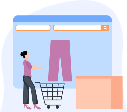 Compras de roupas on-line  Ilustração